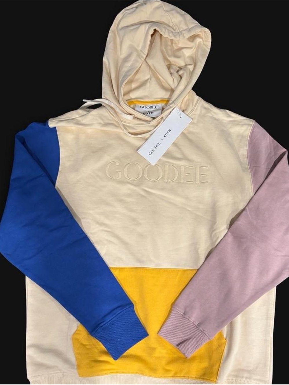 GOODEE x KOTN Essential Logo Hoodie - Cream/Yellow - NWT